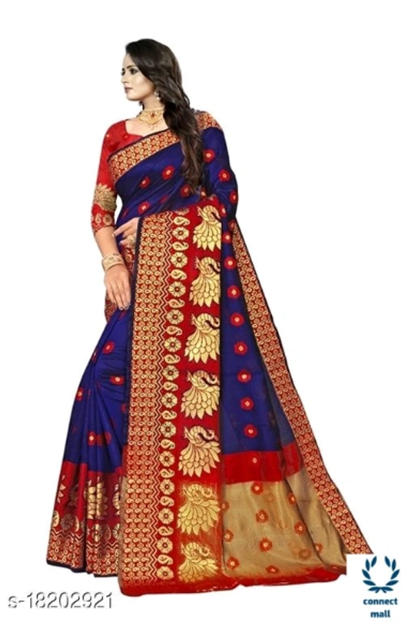 COTTON BASED JACQUARD SAREES - Saree LengthSize:5.5m Blouse Lenght Size:0.8, Cotton Silk, Zari woves, Pack of:1